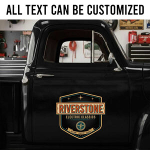 Personalized Vintage Electric Classics Truck Door Decal for EV Conversion and Restoration Shops sticker 14232