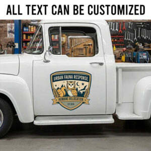Personalized Humane Wildlife Relocation Truck Door Decal for Urban Animal Control Services sticker 14235