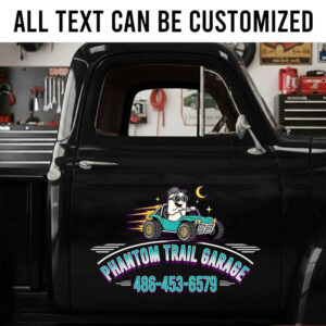 Personalized Ghost Buggy Garage Decal Custom Shop Truck Door Lettering sticker 14239
