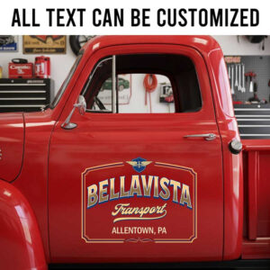 Personalized Vintage Transport Company Truck Door Decal with Custom Business Name sticker 14245