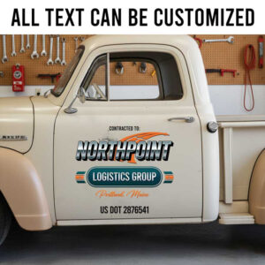 Personalized Logistics Group Truck Door Decal with Custom Company Name and DOT Number sticker 14247