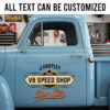 Personalized Speed Shop Door Decal for Hot Rod Builders Mechanics and Shop Trucks sticker 14261