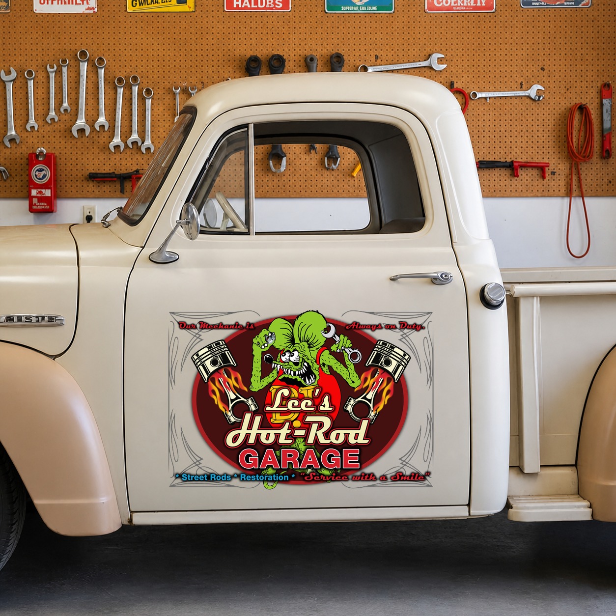 personalized hot rod | rat fink vinyl stickers 08258 - Image 6