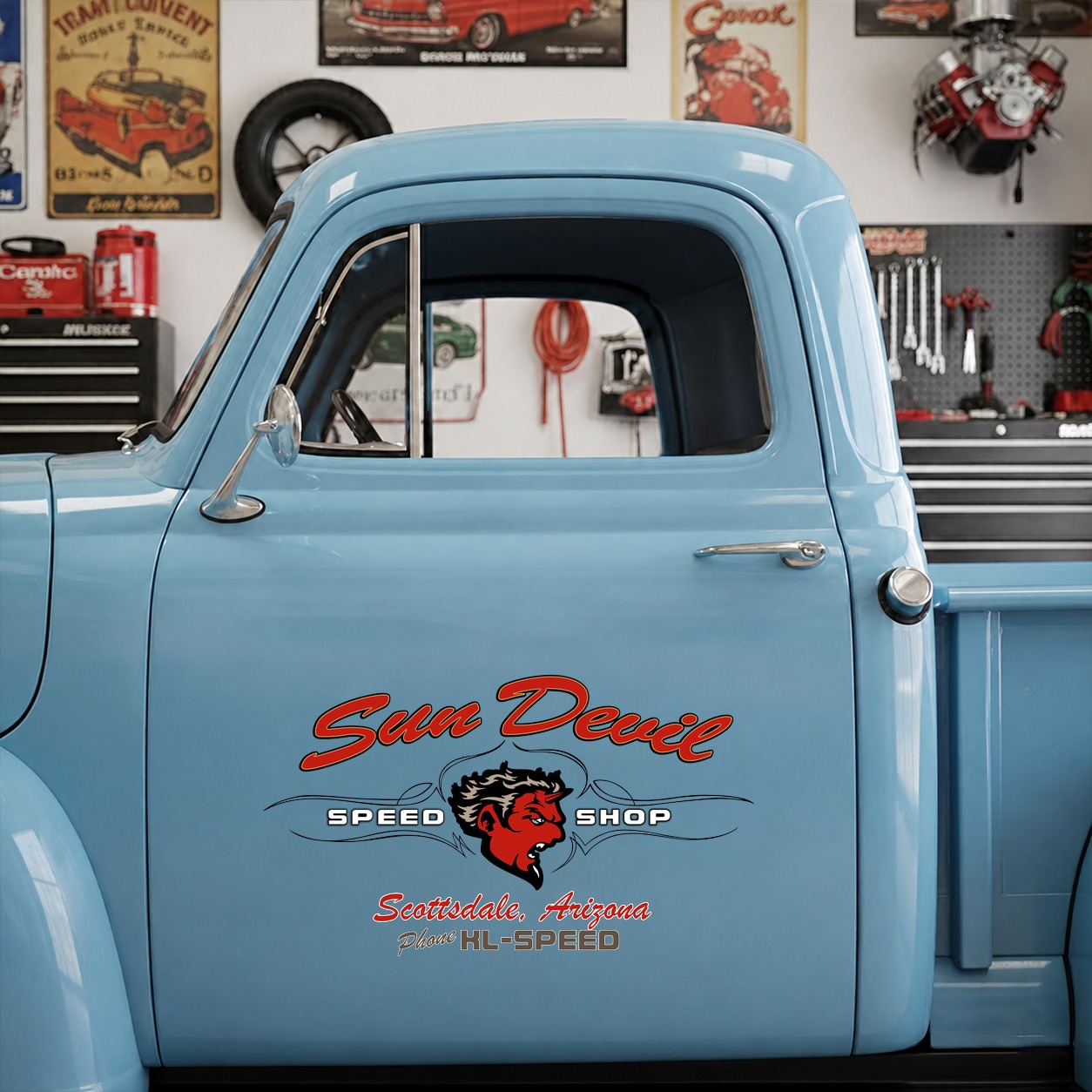 personalized eye ball | hot rod | speed shop | garage vinyl stickers 09655 - Image 5