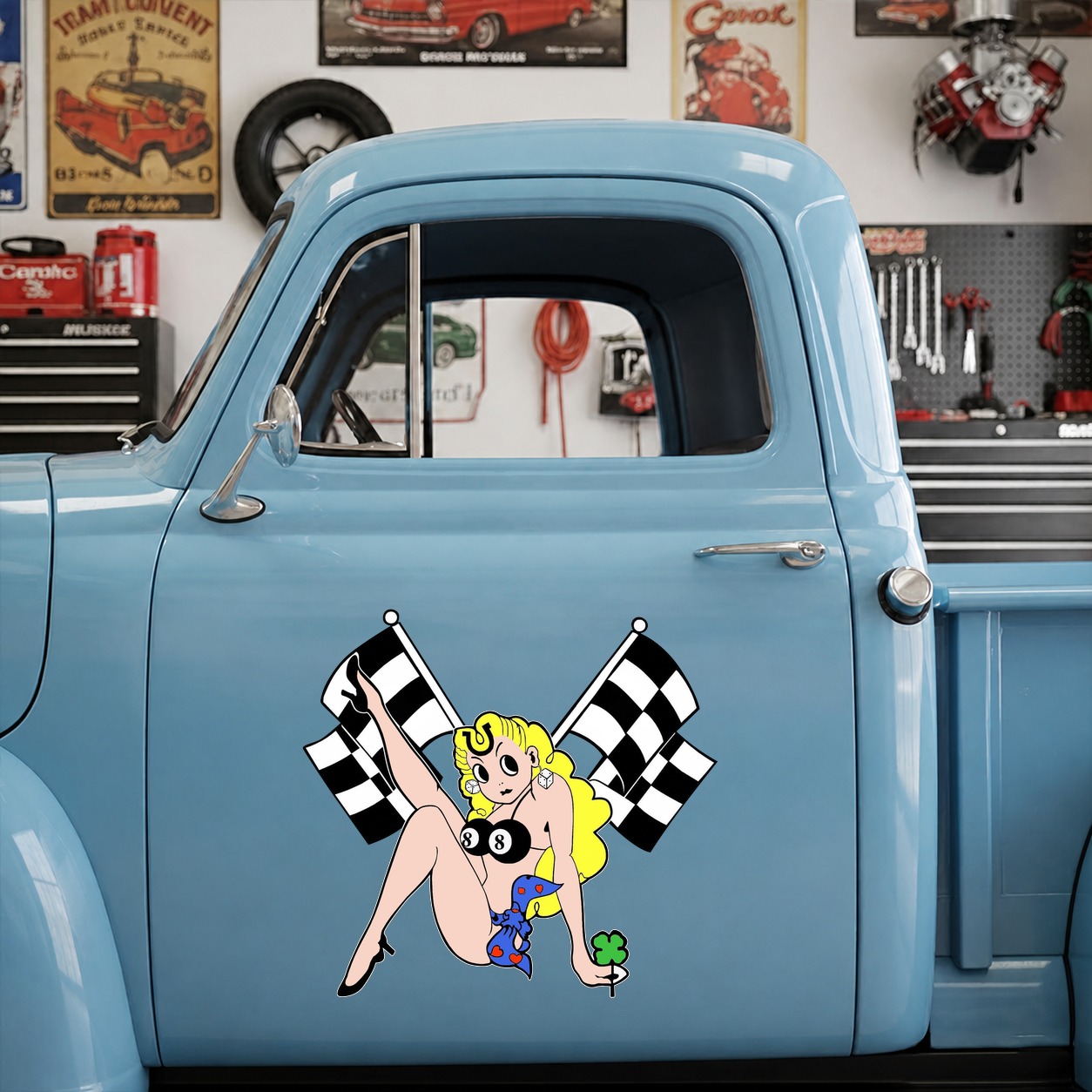 LADY LUCK HOT ROD vinyl sticker 09697 - Image 6