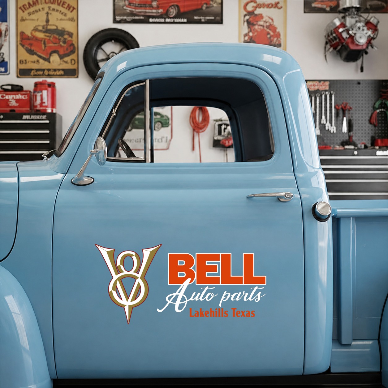 personalized auto parts | V8 garage vinyl stickers 09757 - Image 7