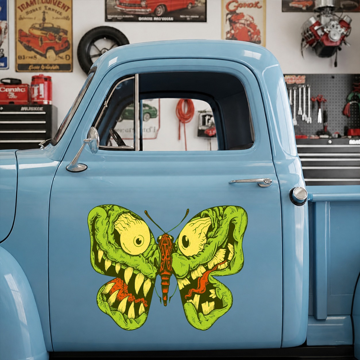 hot rod garage | rat rod | pinstripe | low brow art vinyl stickers 09769 - Image 6
