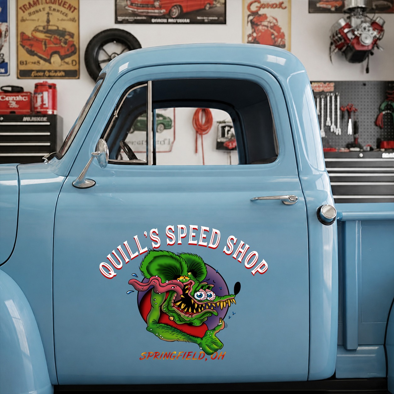 personalized eye ball | hot rod | kustom garage | low brow art vinyl stickers 09781 - Image 6