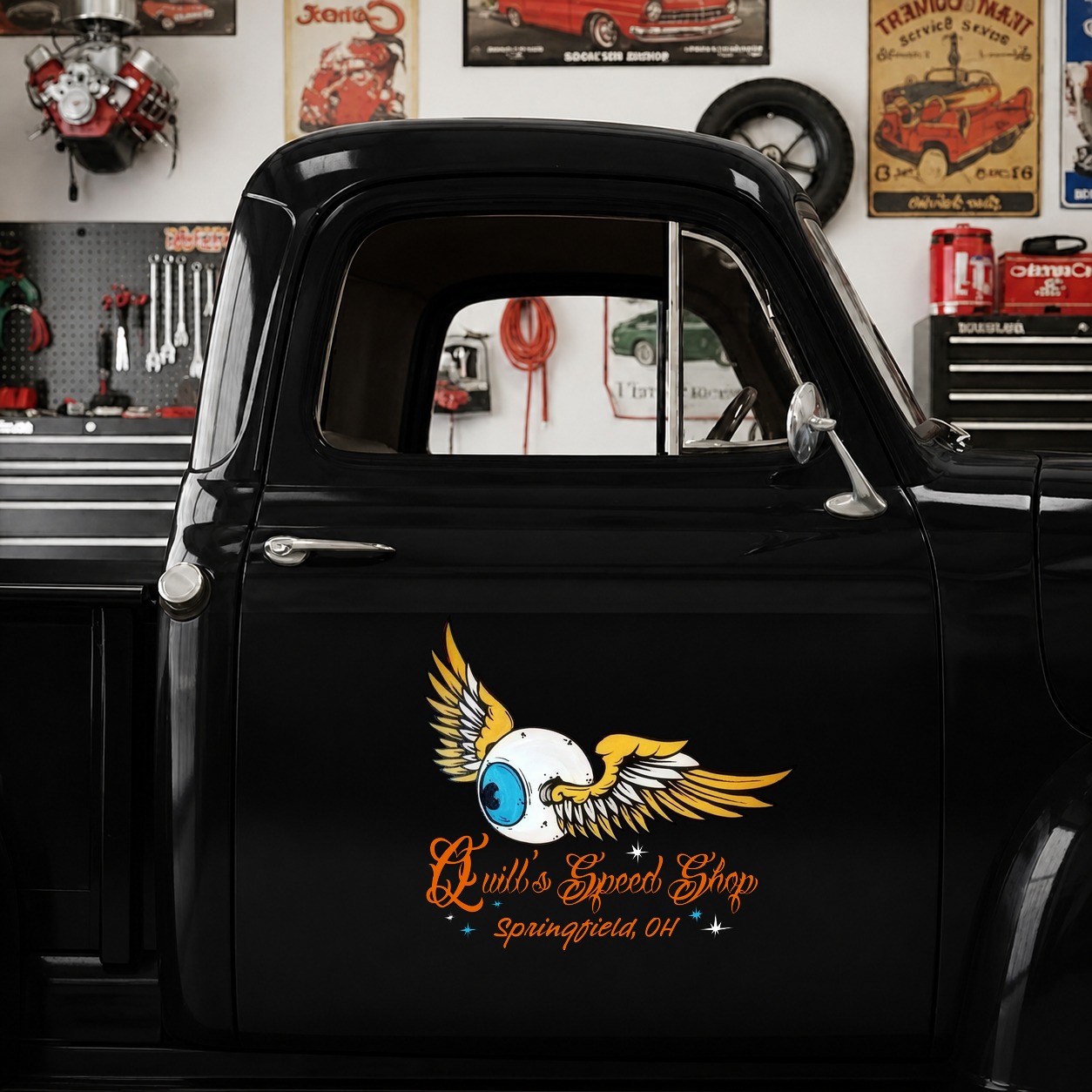 personalized eye ball | hot rod | kustom garage | low brow art vinyl stickers 09785 - Image 6