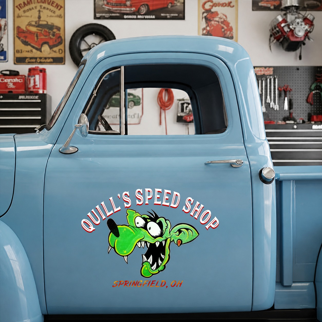 personalized rat face | hot rod garage vinyl stickers 09787 - Image 6