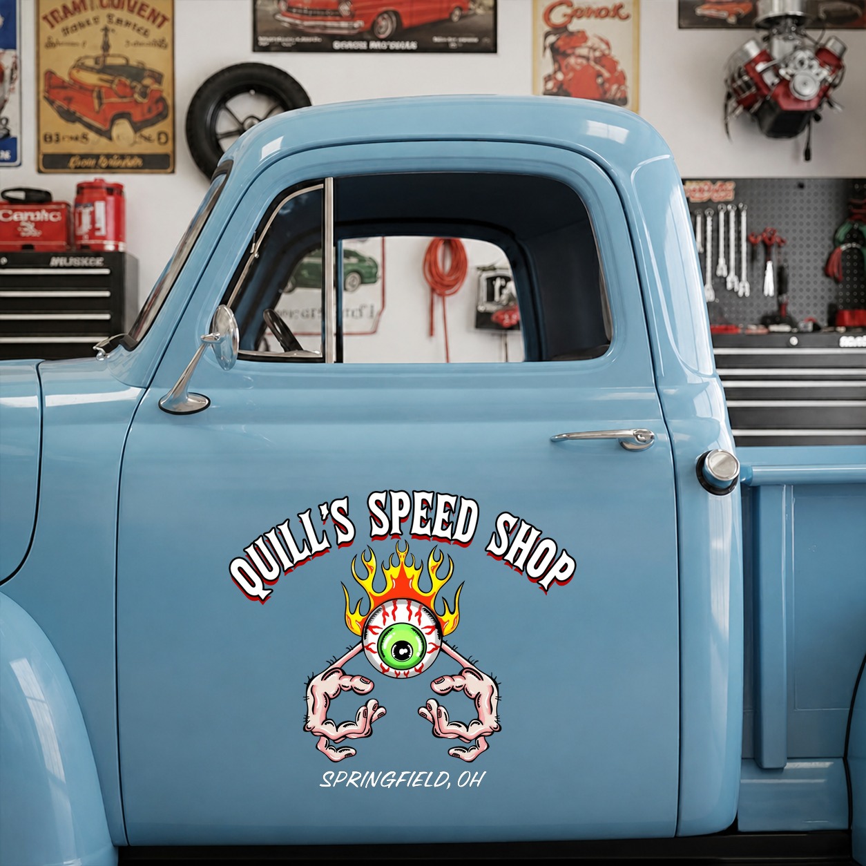 rat rod | flying eyeball | kustom kulture | low brow art | hot rod vinyl stickers 09810 - Image 6