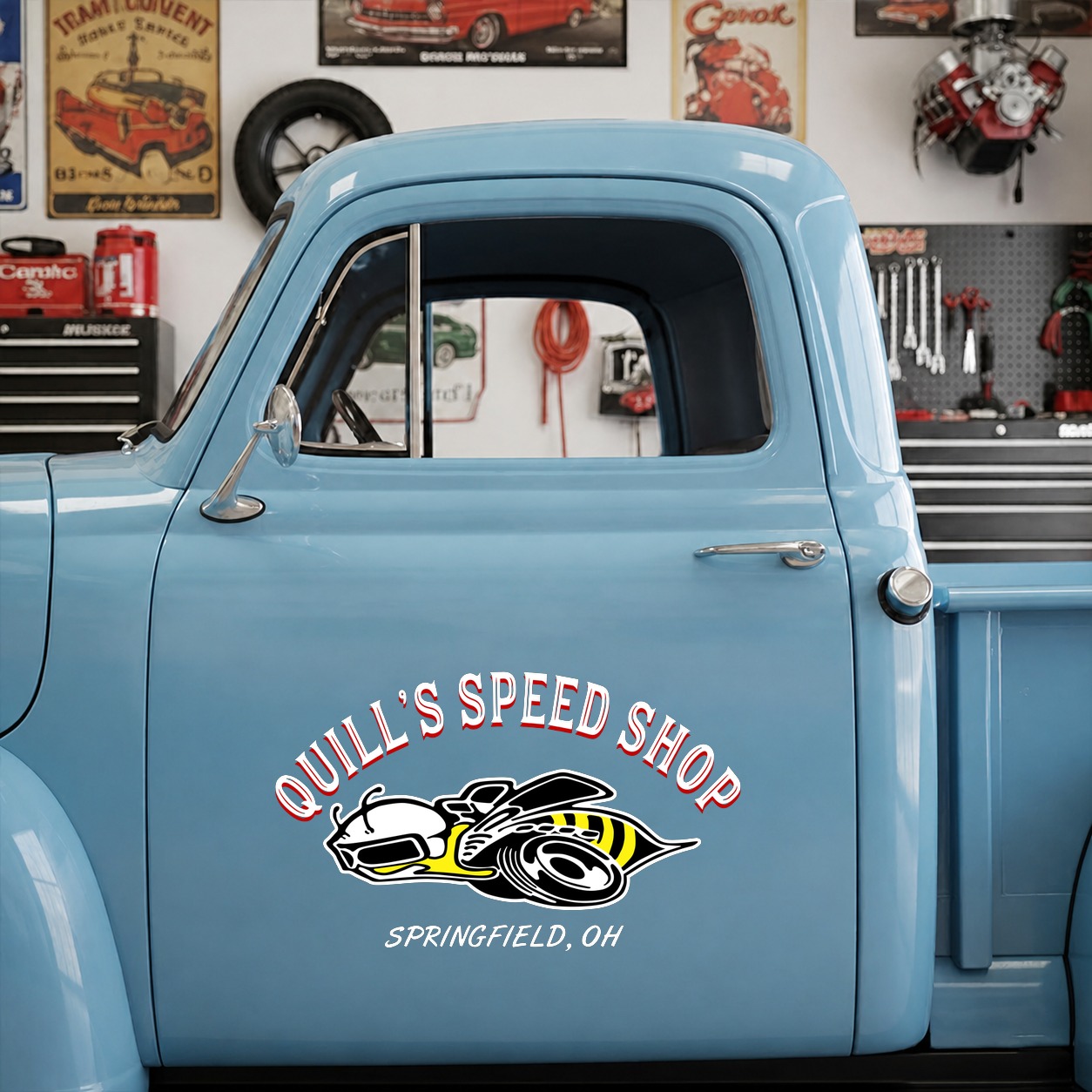 personalzed hot rod garage | muscle car | super bee vinyl stickers 09844 - Image 7
