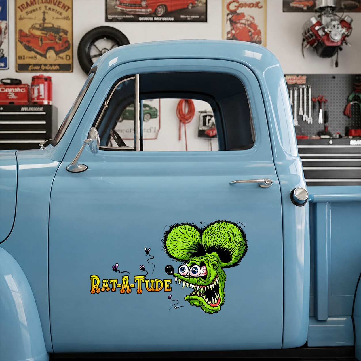rat a tude | hot rod garage | old school garage set 02 vinyl stickers 09855 - Image 7