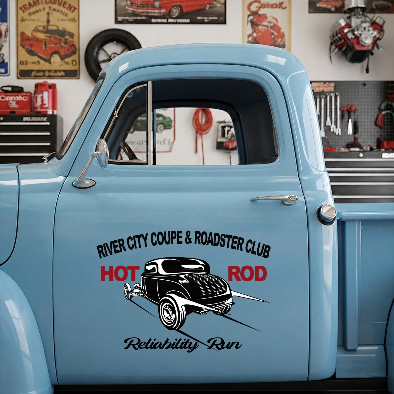 personalized hot rod garage | kustom kulture vinyl sticker 09881 - Image 8