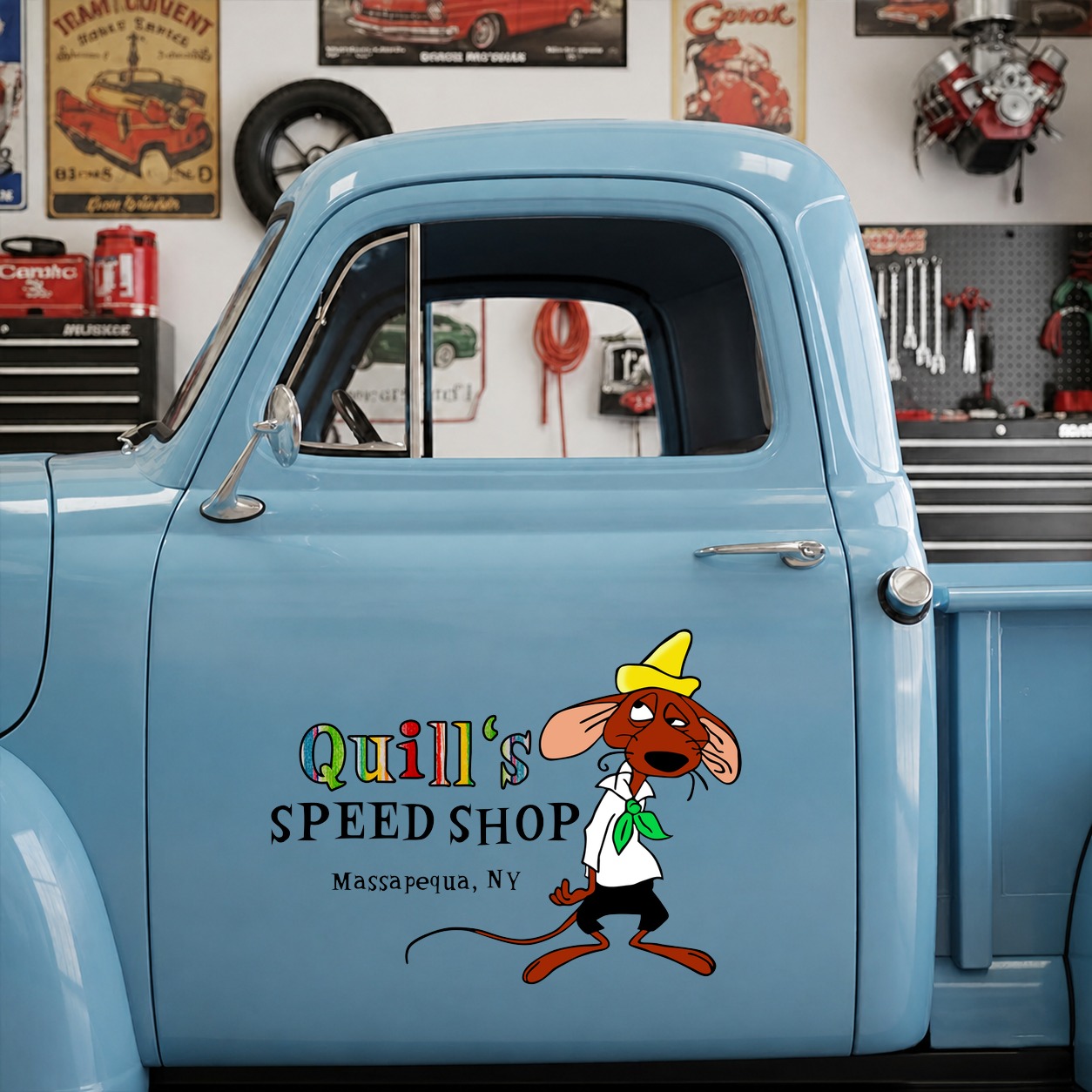 personalized rat rod | hot rod garage vinyl sticker 09894 - Image 9