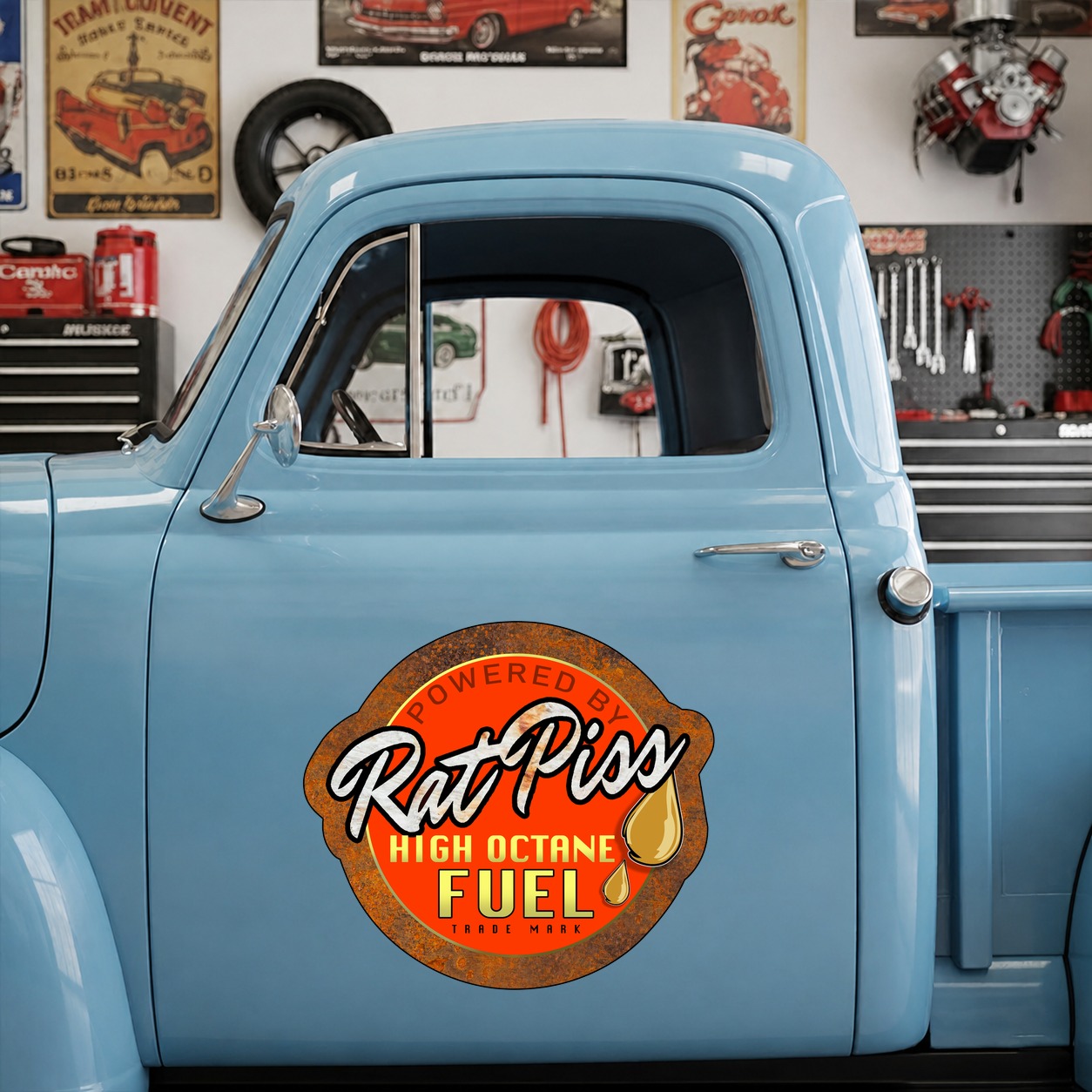 Rat Rod "Rat Piss High Octane Fuel" vinyl stickers 09897 - Image 7