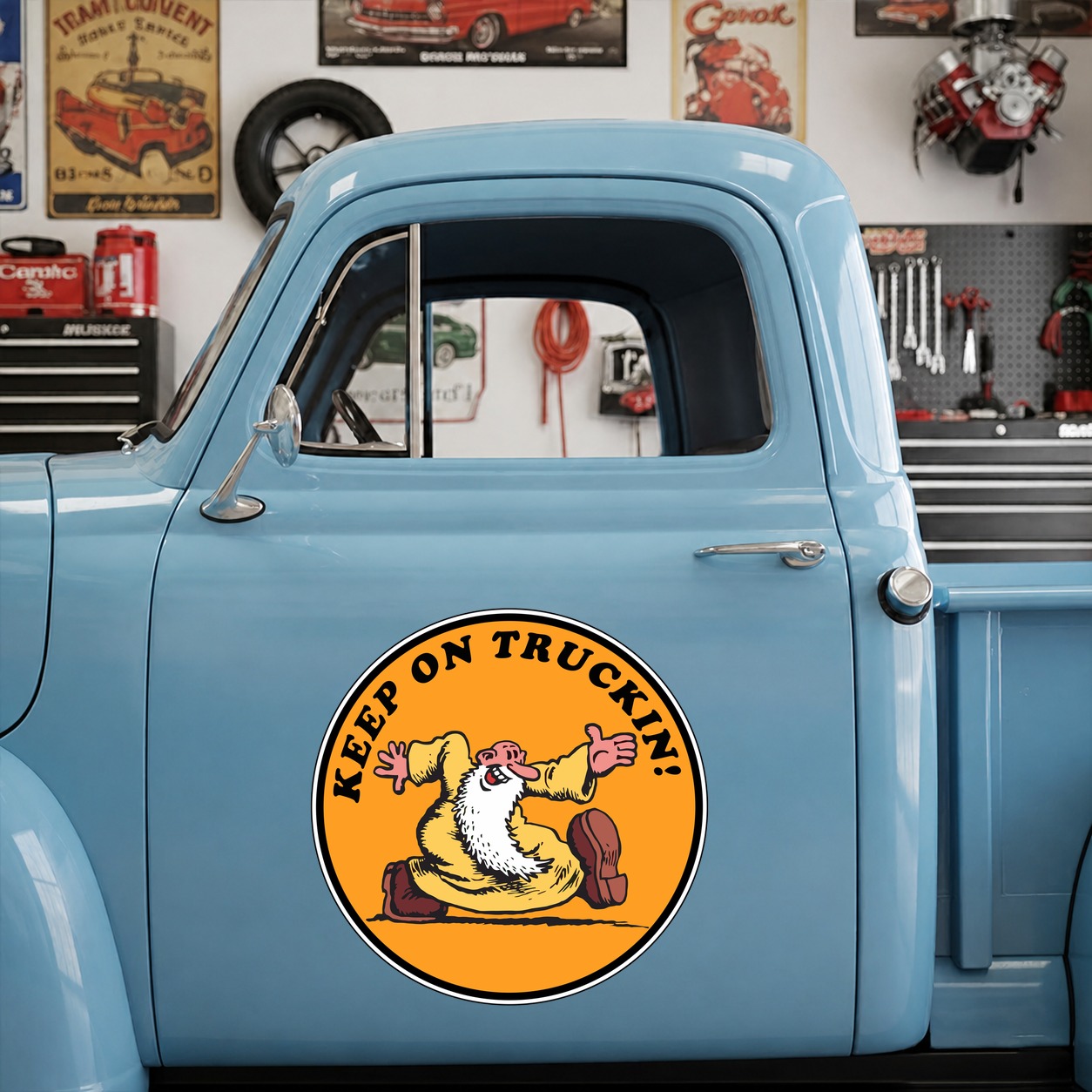 KEEP ON TRUCKIN! CAR TRUCK HOT ROD RAT ROD set 02 vinyl stickers 09901 - Image 8