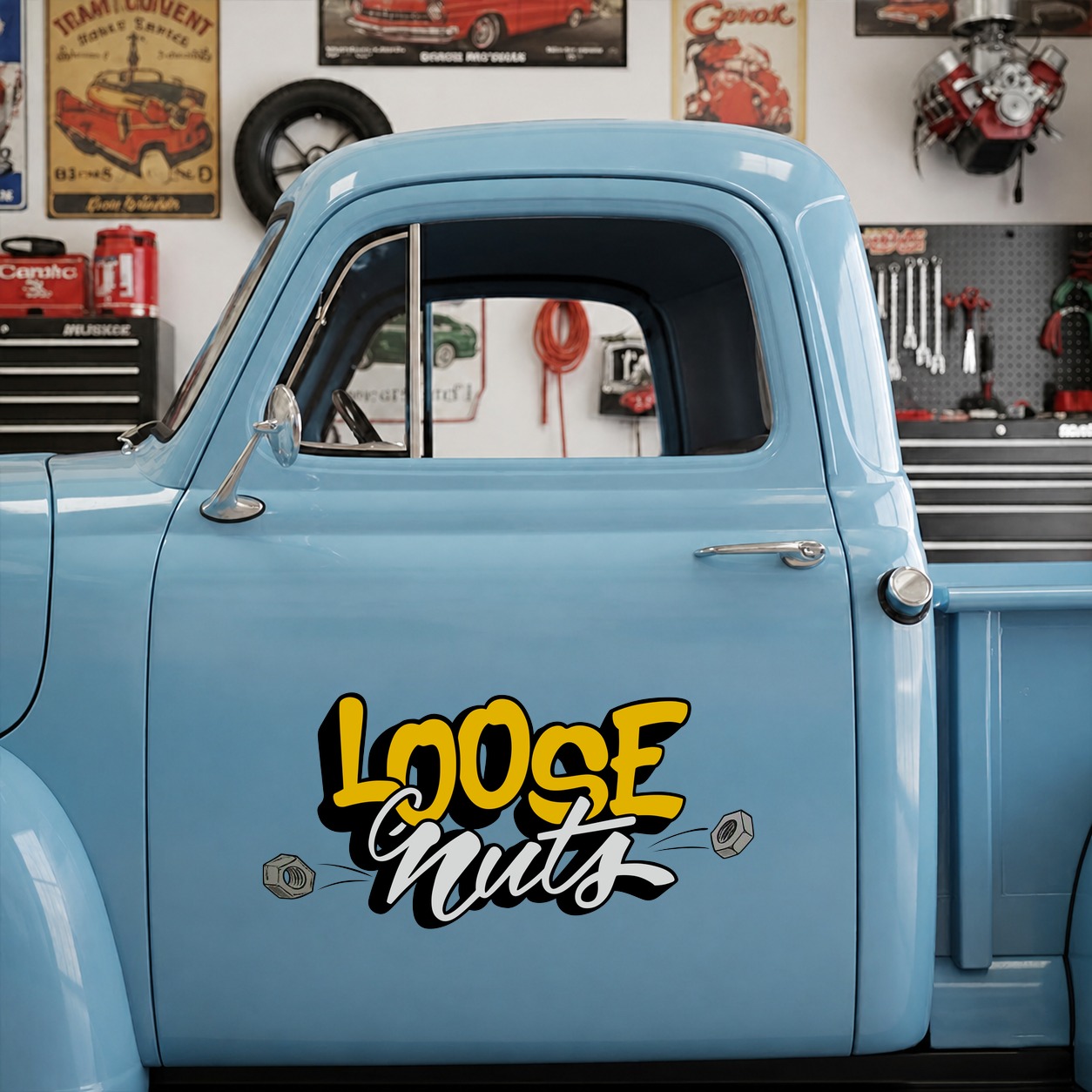 hot rod garage | loose nuts vinyl sticker 09907 - Image 7