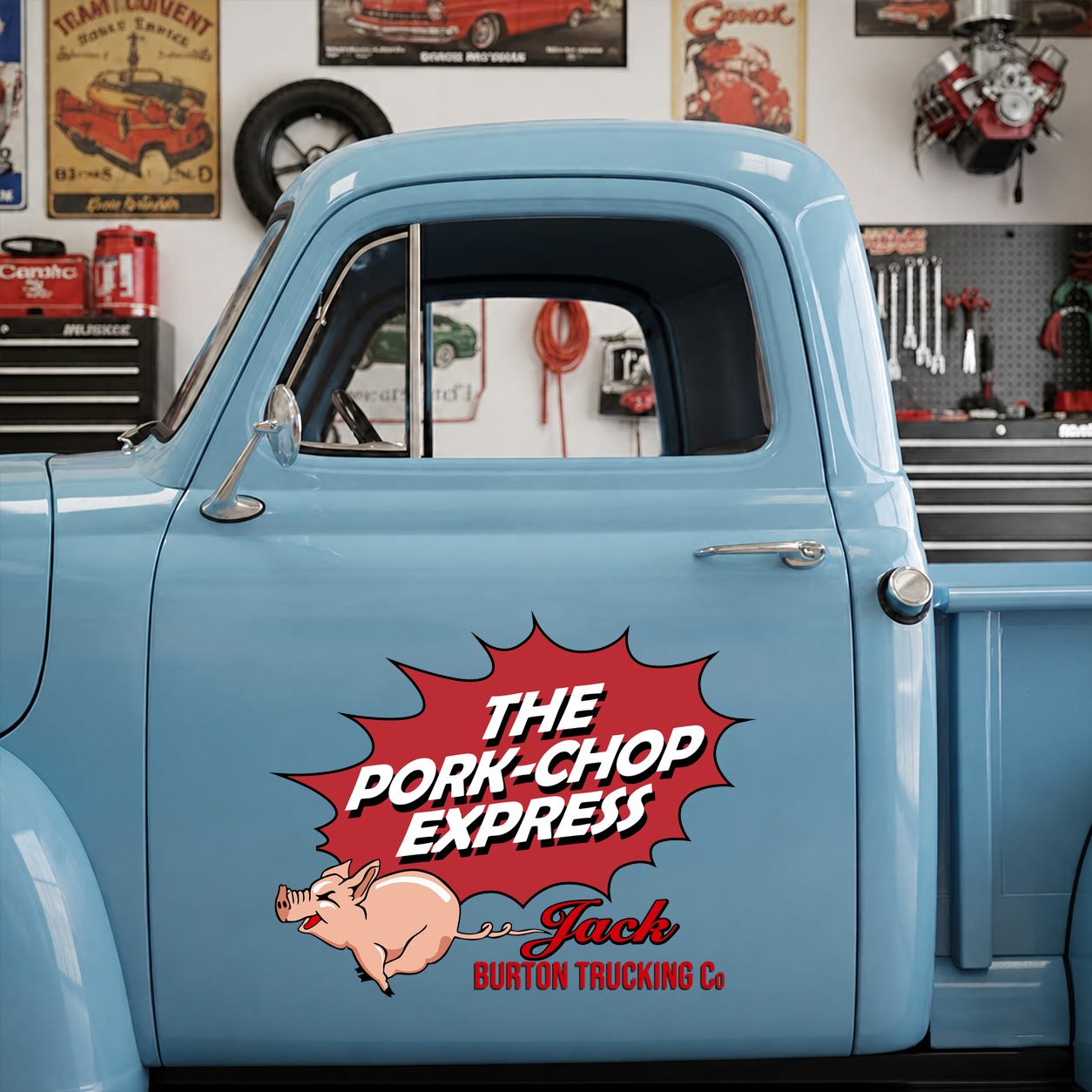 PORK CHOP EXPRESS | hot rod garage | trucking vinyl sticker 09908 - Image 8