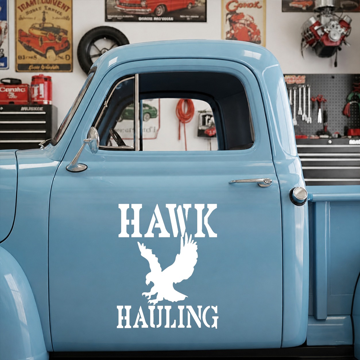 hawk hauling co | trucker | over the top vinyl sticker 09917 - Image 8