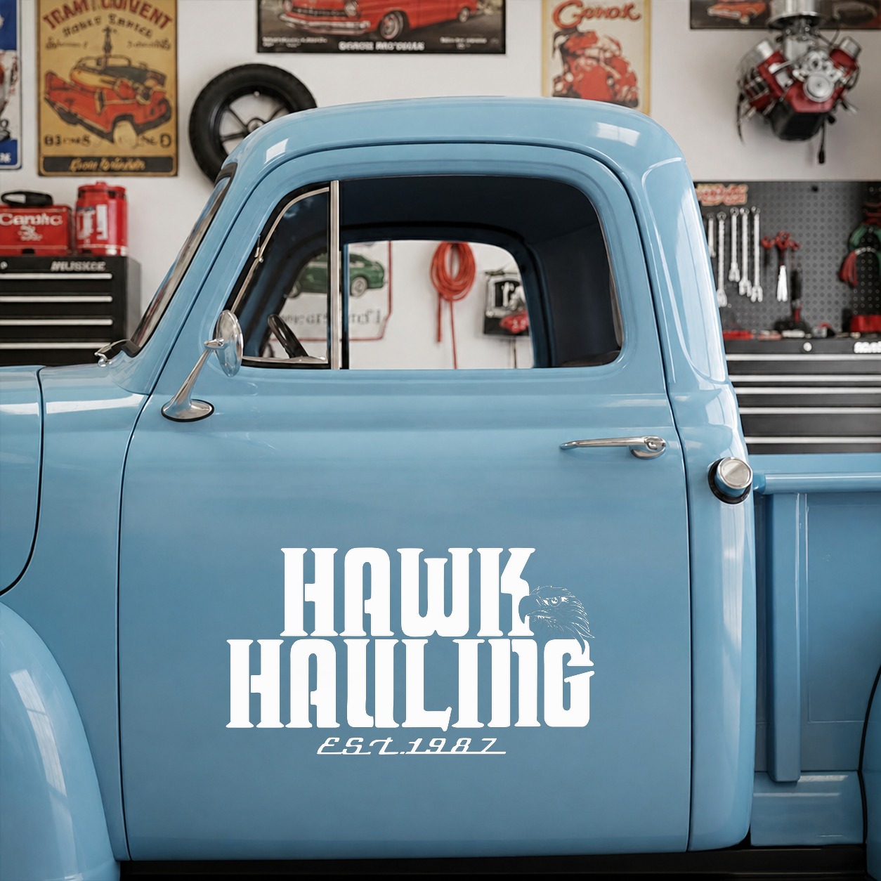 hawk hauling co | trucker | over the top vinyl sticker 09918 - Image 7