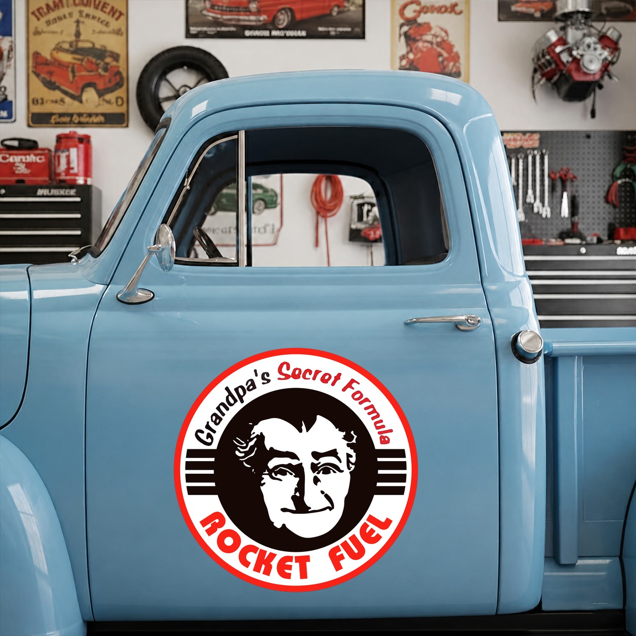 RAT ROD HOT ROD RAT FINK VINTAGE RACING STICKER GRANDPA'S ROCKET FUEL vinyl sticker 09946 - Image 9