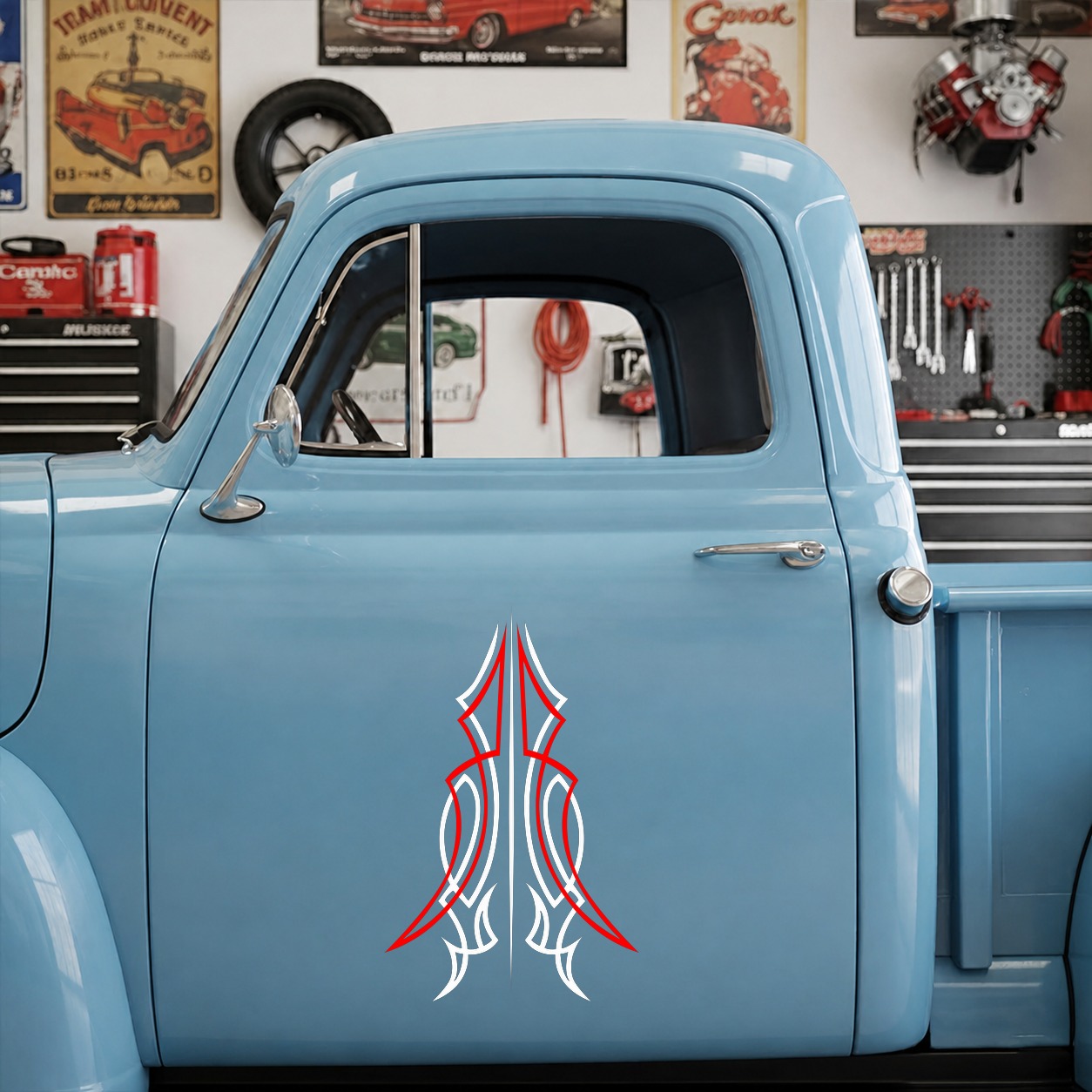 hot rod garage | pinstriping | camper caravan | rat rod | kustom kulture vinyl sticker 09952 - Image 7