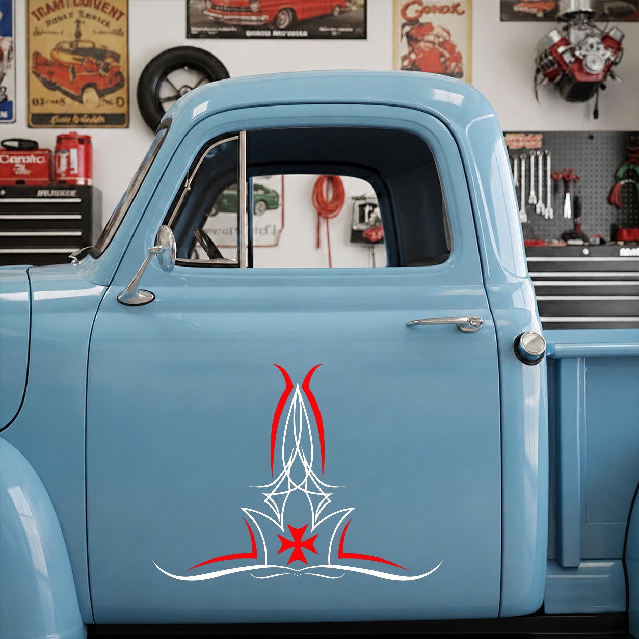 hot rod garage | pinstriping | camper caravan | rat rod | kustom kulture vinyl sticker 09954 - Image 8