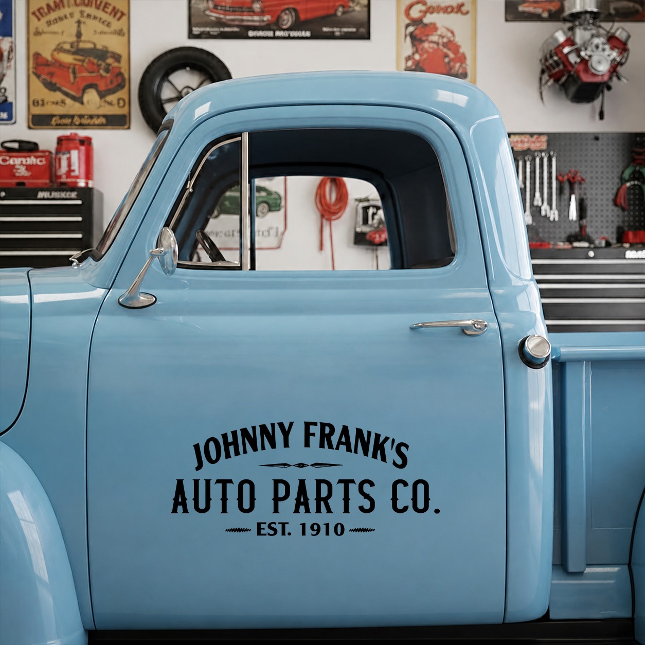 personalized auto parts | hot rod garage | rat rod | kustom kulture vinyl sticker 09976 - Image 7