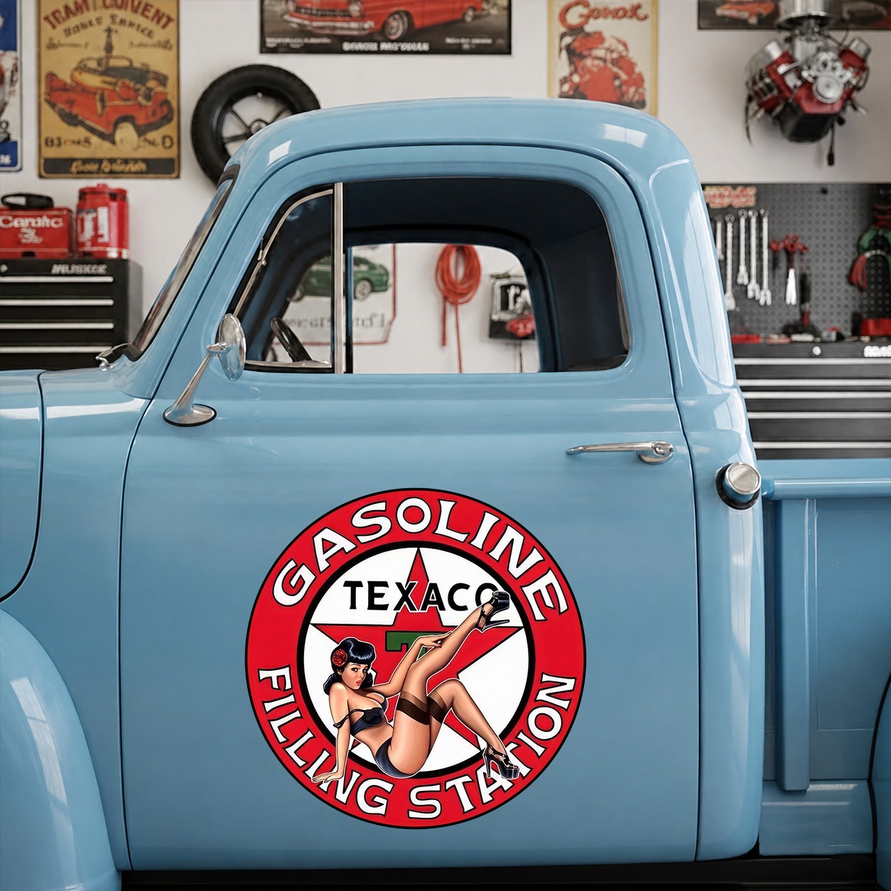 hot rod garage | filling station | pinup girl vinyl sticker 09980 - Image 7