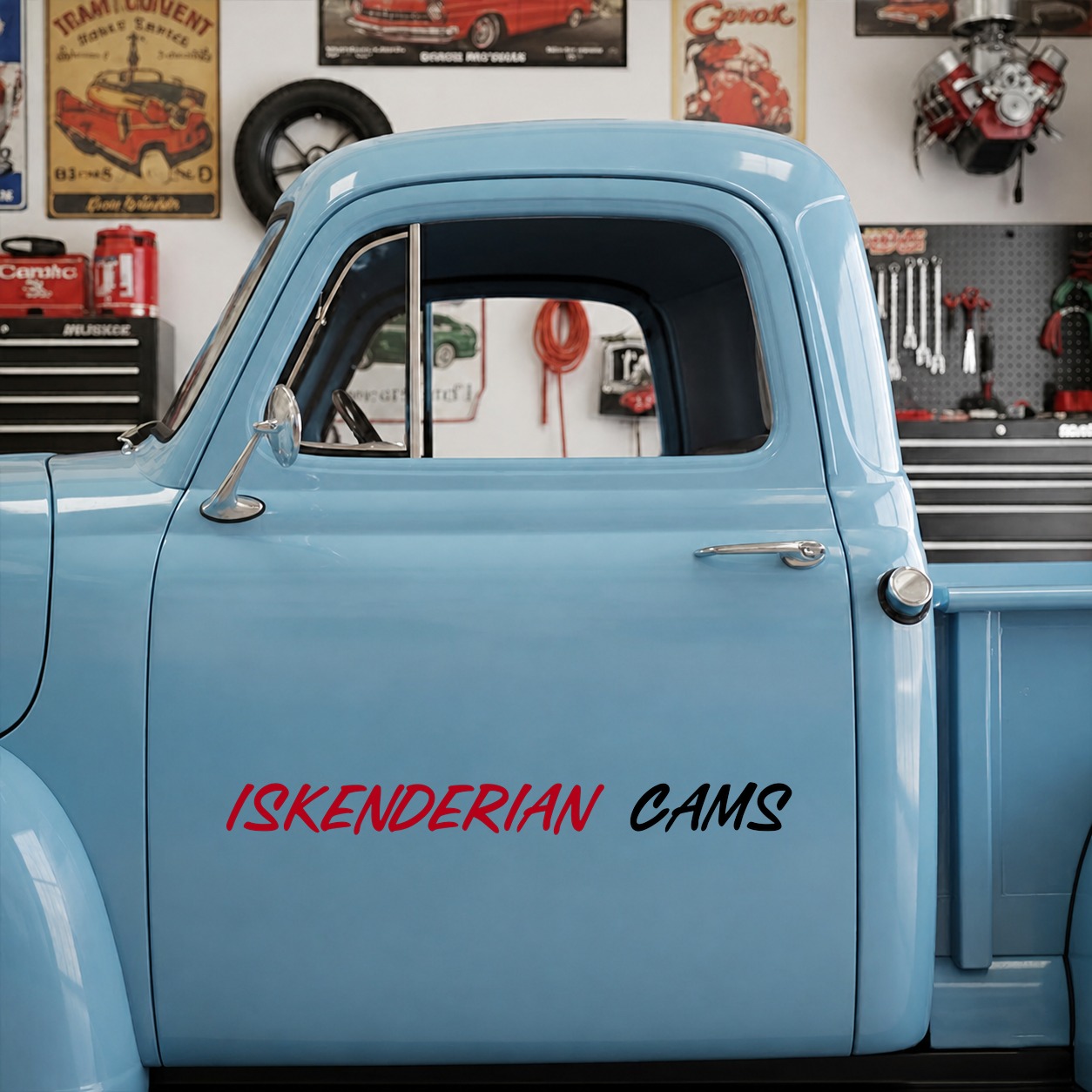 personalized hot rod garage | cams | hood cover vinyl sticker 10029 - Image 7