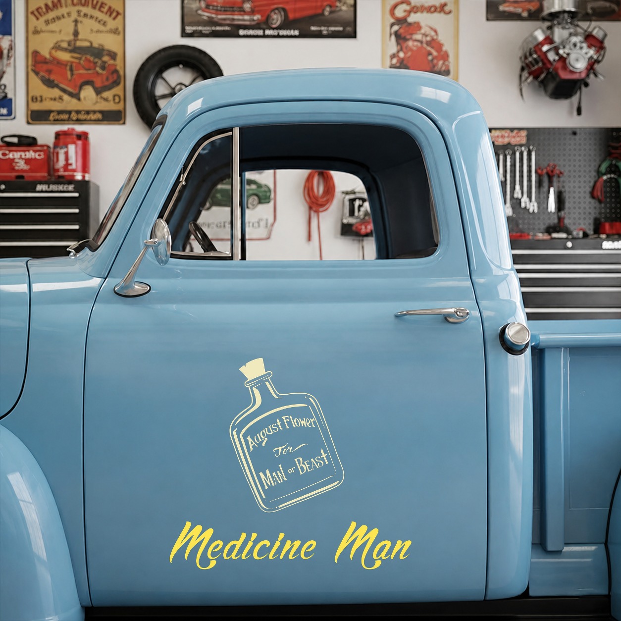 personalized medicine man | hot rod garage vinyl sticker 10045 - Image 8