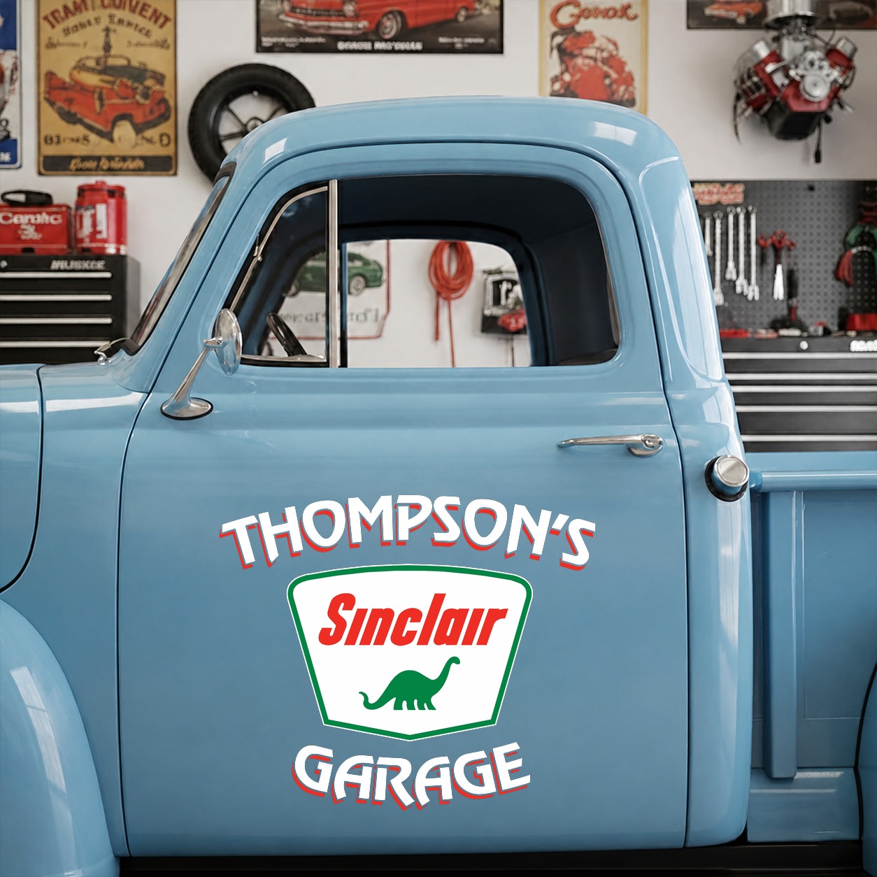 personalized hot rod garage | filling station vinyl sticker 10050 - Image 6