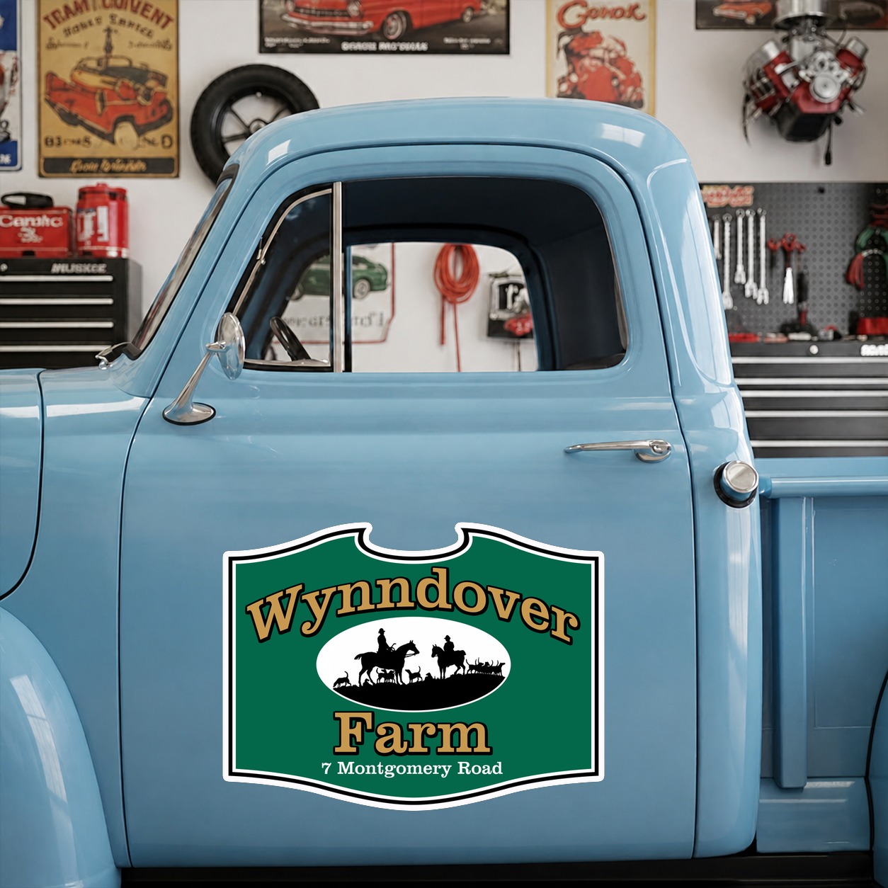 personalized hot rod | farm | garage | ranch truck lettering | hot rod lettering vinyl sticker 10066 - Image 6