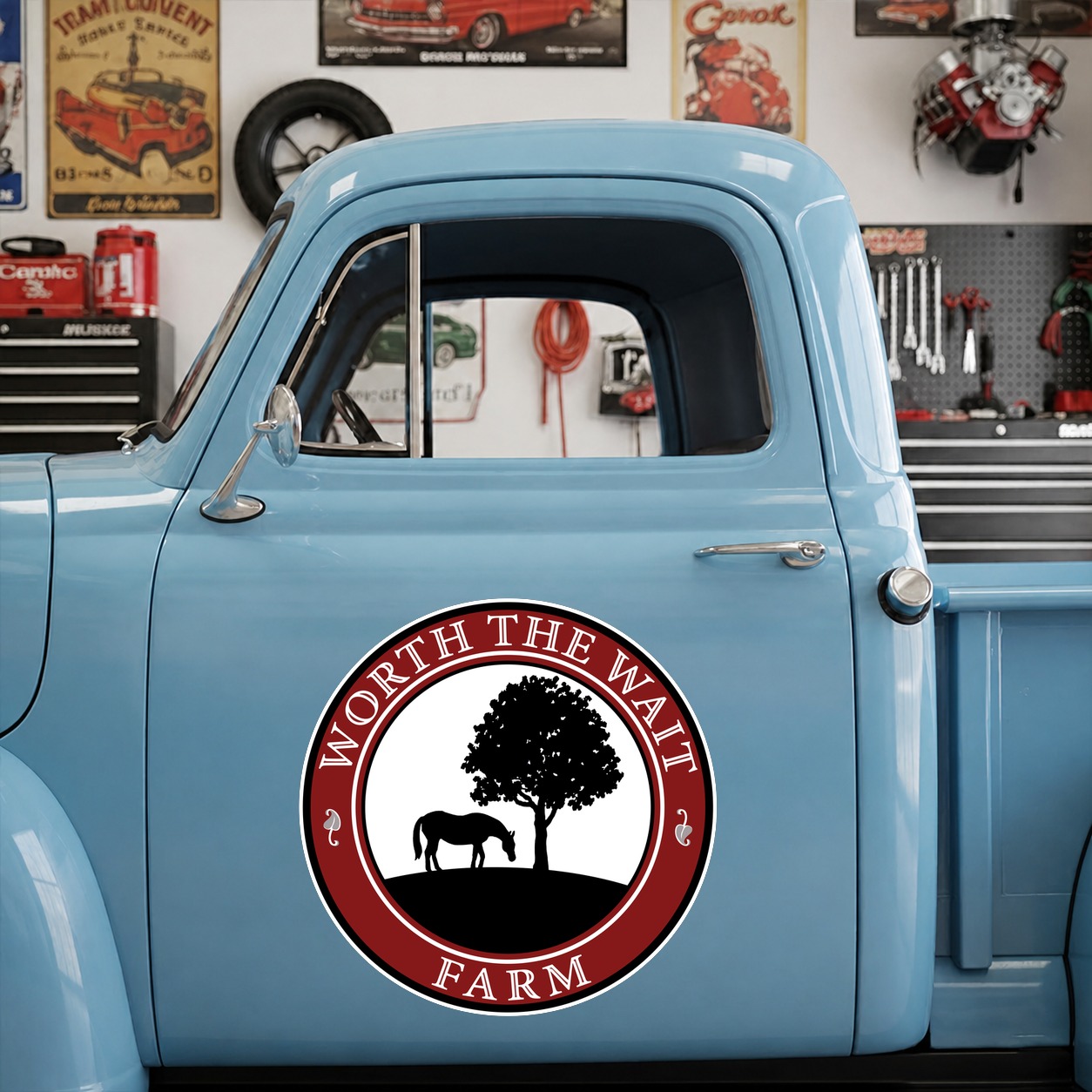 personalized ranch truck lettering | hot rod | farm truck vinyl sticker 10067 - Image 6
