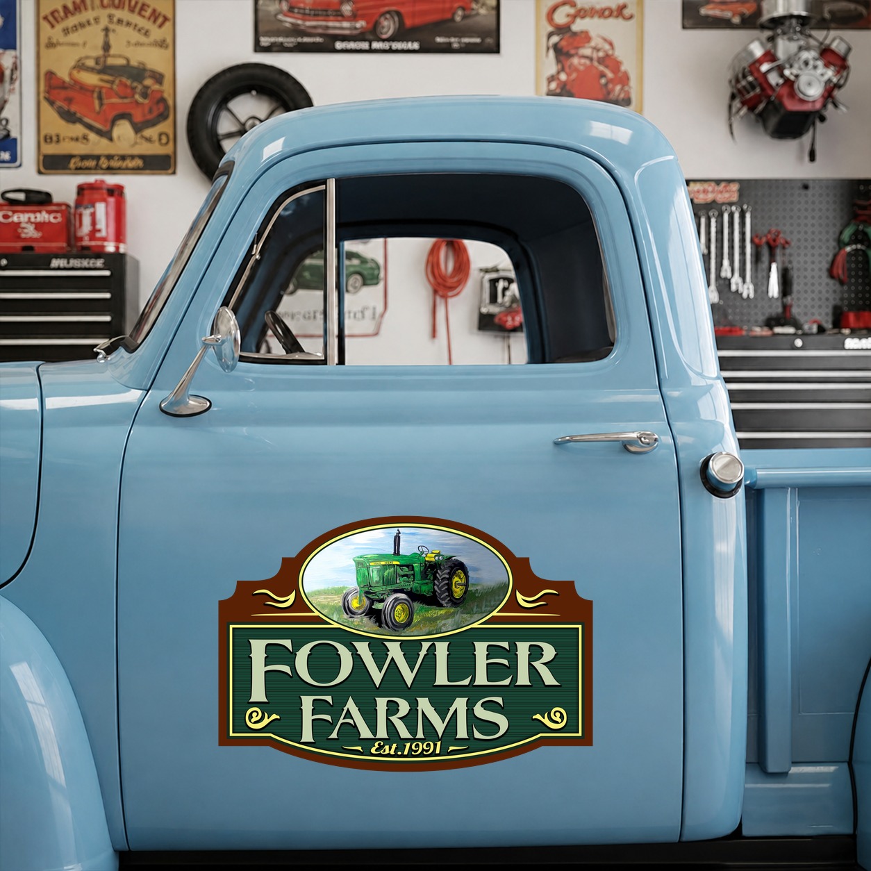 personalized john deere farm | ranch truck | truck lettering vinyl sticker 10069 - Image 6