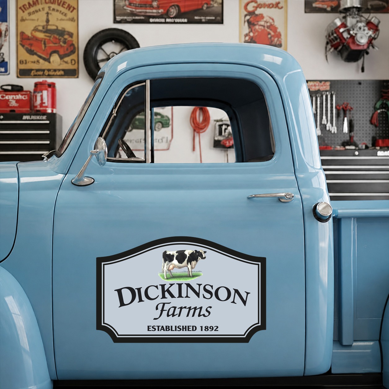 personalized farm truck lettering | ranch truck lettering | hot rod vinyl sticker 10070 - Image 6