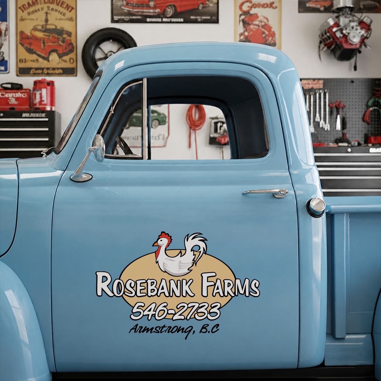 personalized farm truck lettering | ranch truck lettering | hot rod vinyl sticker 10080 - Image 6