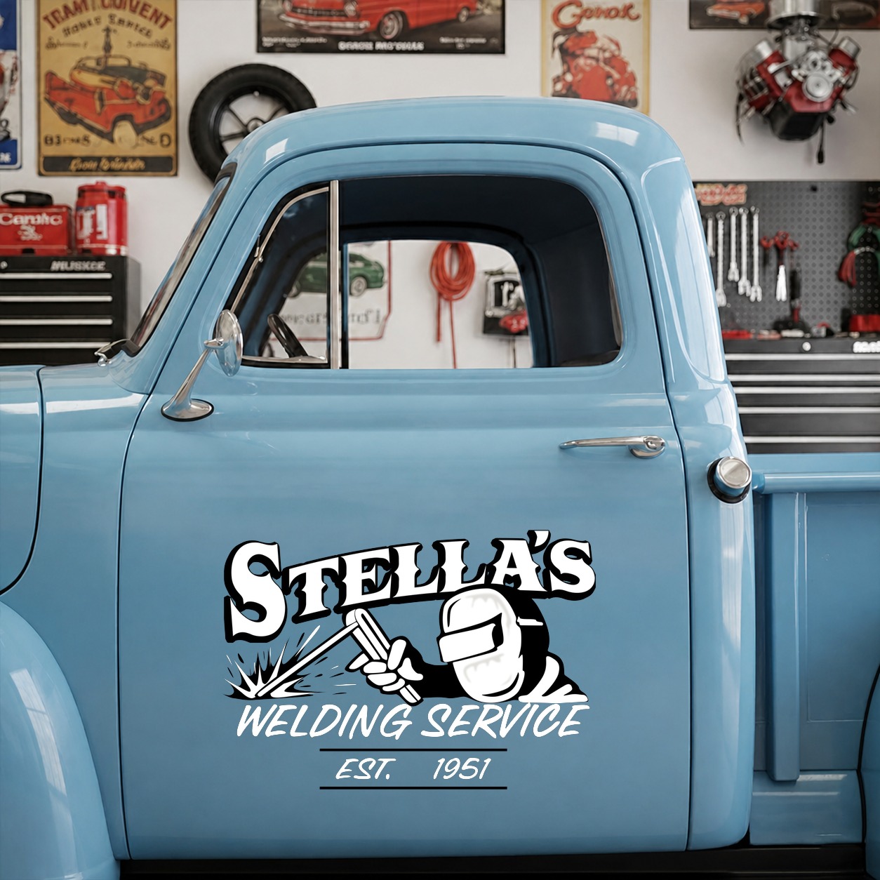 personalized welding service | metal fabrication | hot rod vinyl sticker 10216 - Image 6