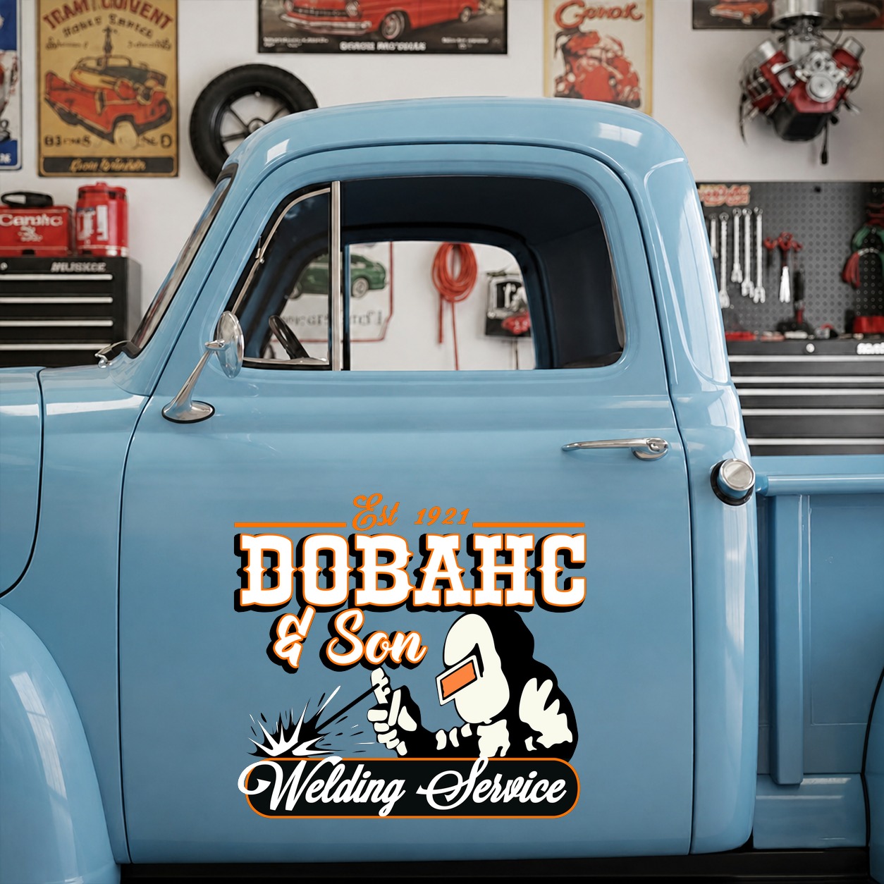 personalized welding service | metal fabrication | hot rod vinyl sticker 10217 - Image 7