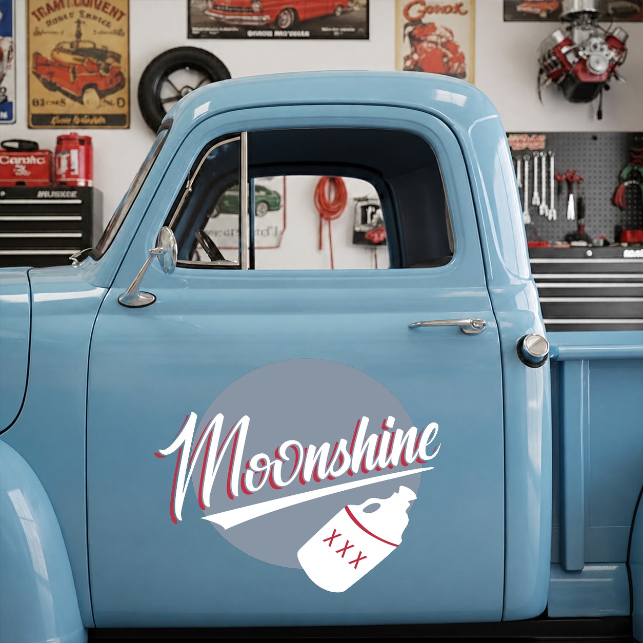 moon shine | hot rod | lettering vinyl sticker 10225 - Image 6