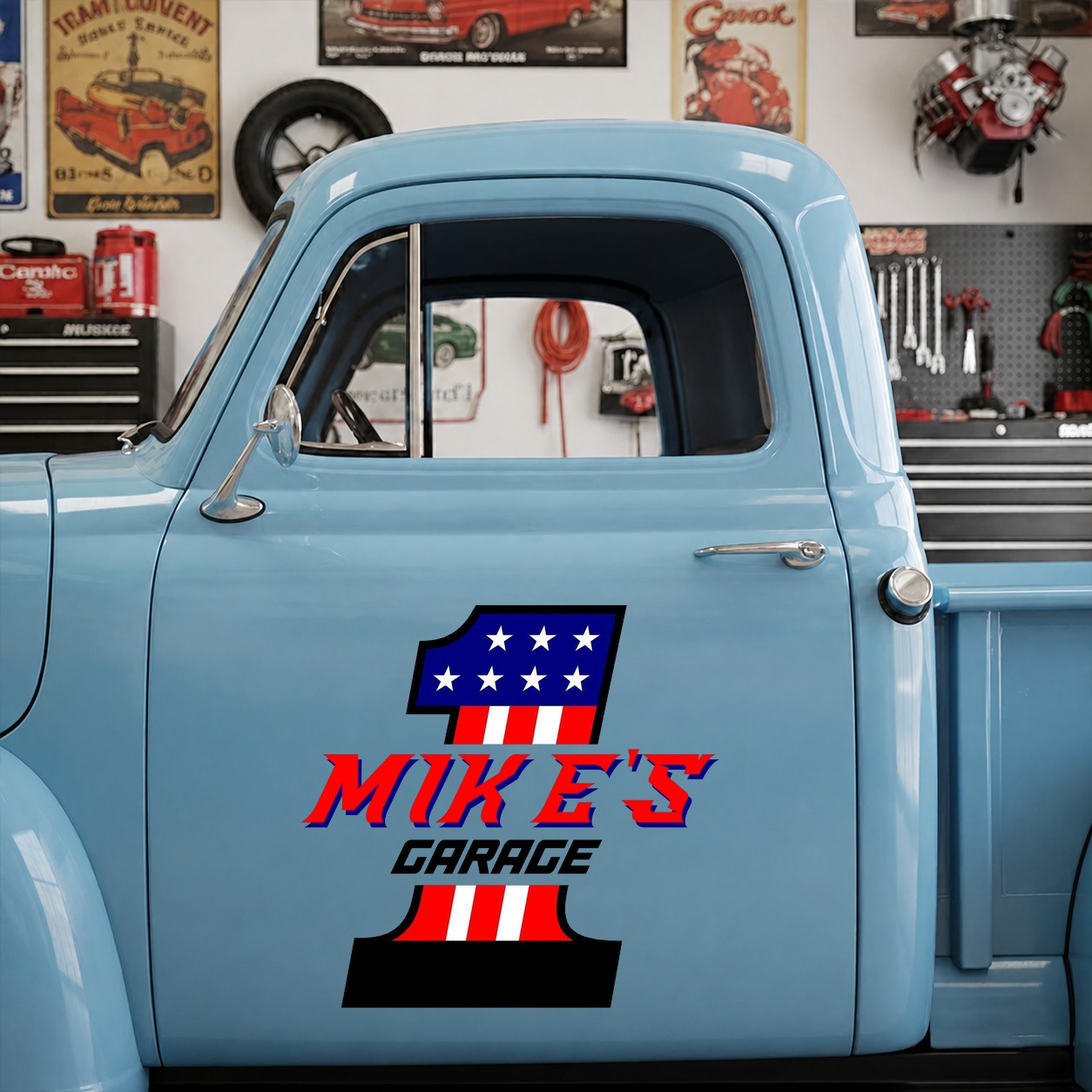 personalized motorcycle garage | hot rod vinyl sticker 10226 - Image 6