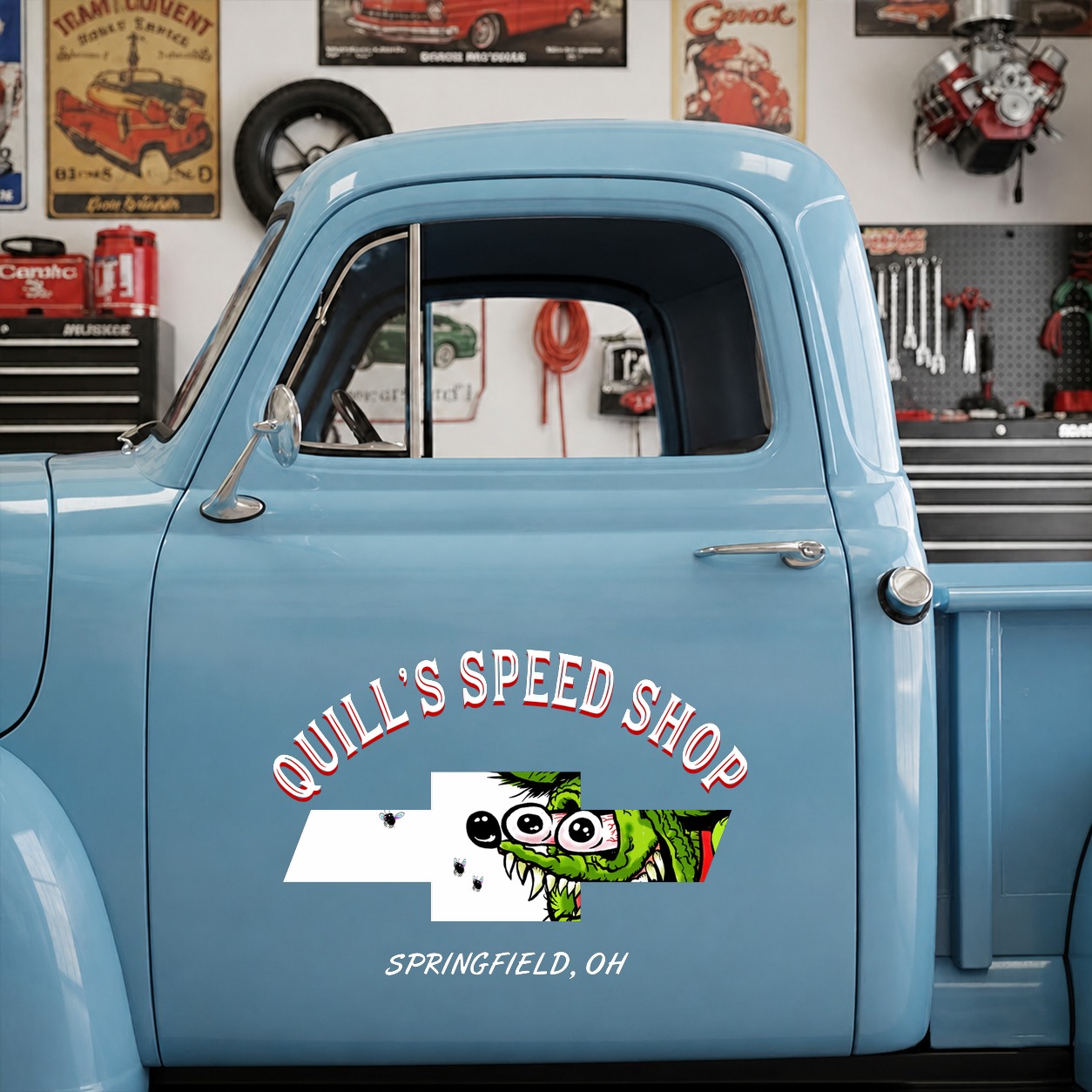 personalized chevy rat fink vinyl sticker 10233 - Image 7