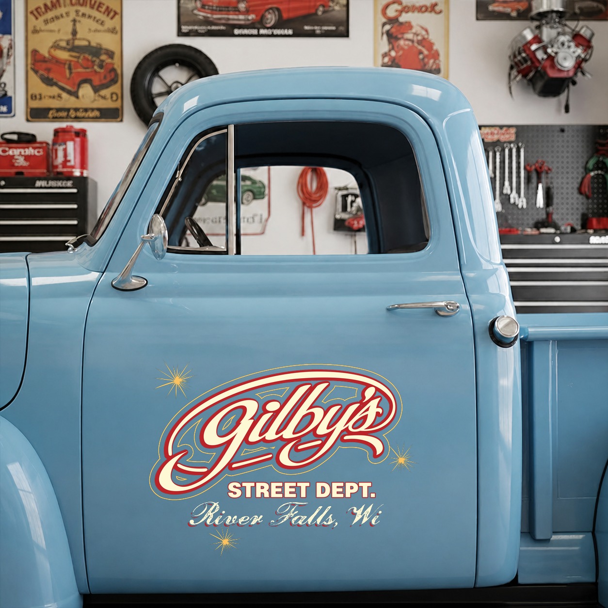 vintage garage lettering vinyl sticker 10268 - Image 7