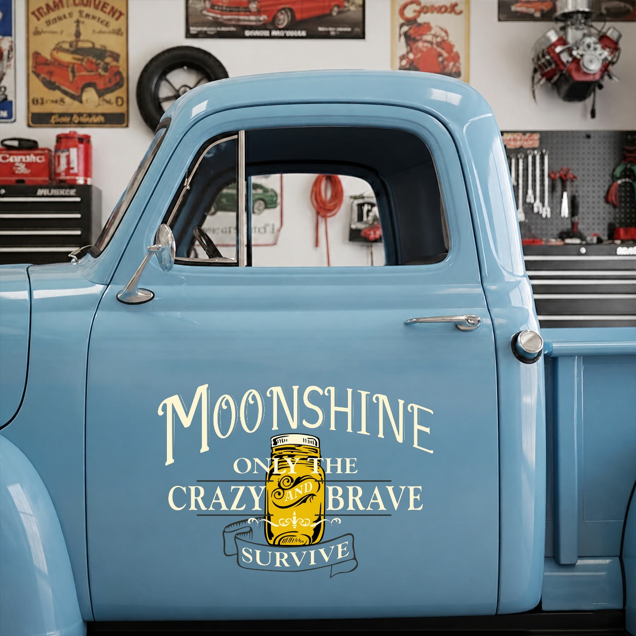 moonshine only the crazy and brave survive vinyl sticker 10281 - Image 6