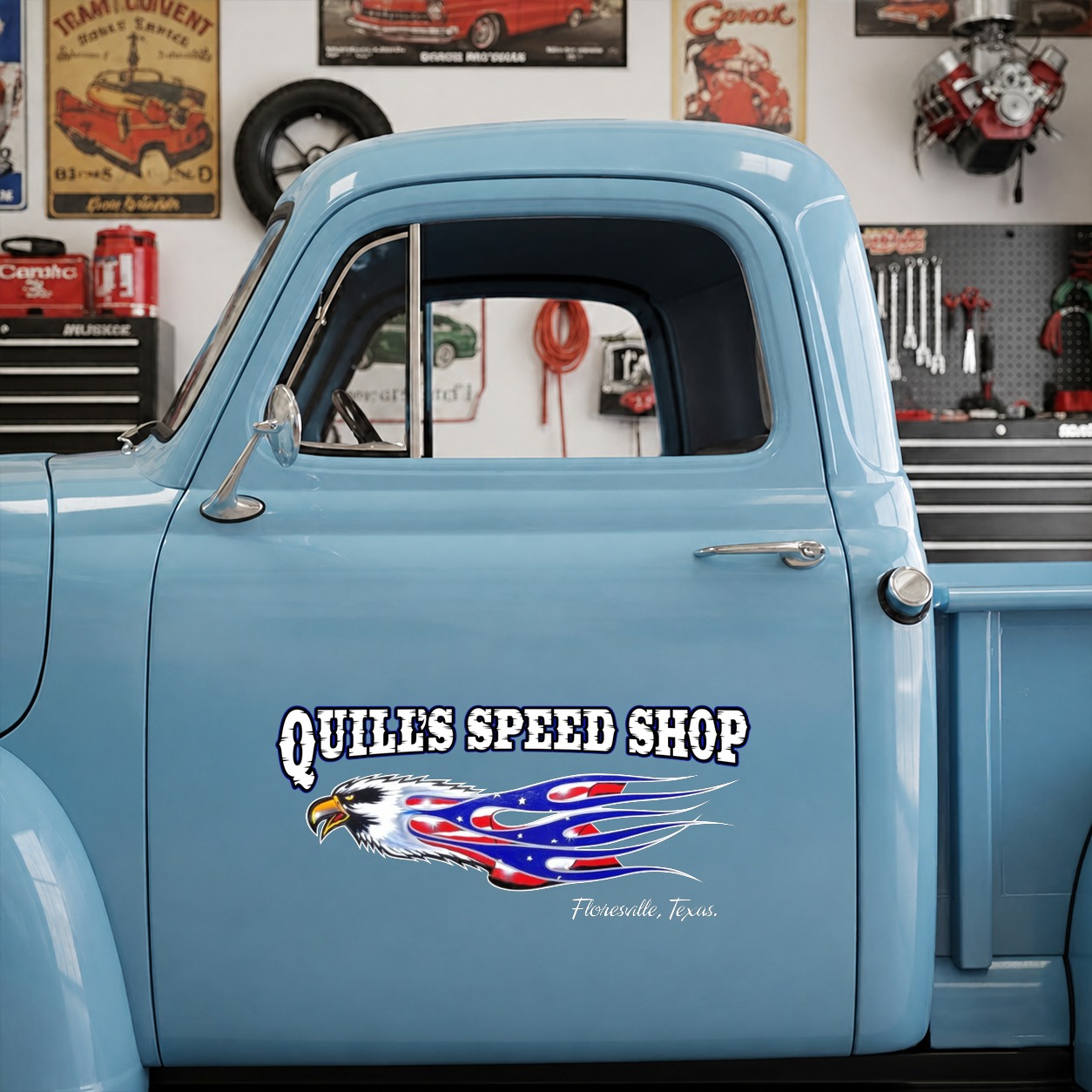 personalized usa eagle garage vinyl sticker 10290 - Image 7