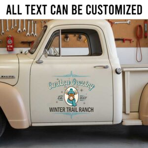 Personalized Farm and Ranch Door Decal with Cozy Wildlife Badge Design sticker 14275