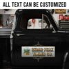 Custom Logging Business Vehicle Lettering with Axe and Cedar Tree Artwork sticker 14289