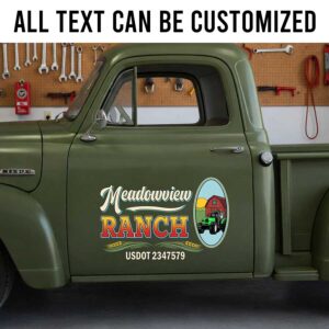 Personalized Barn and Tractor Decal for Truck Door with Rustic Agricultural Design sticker 14295