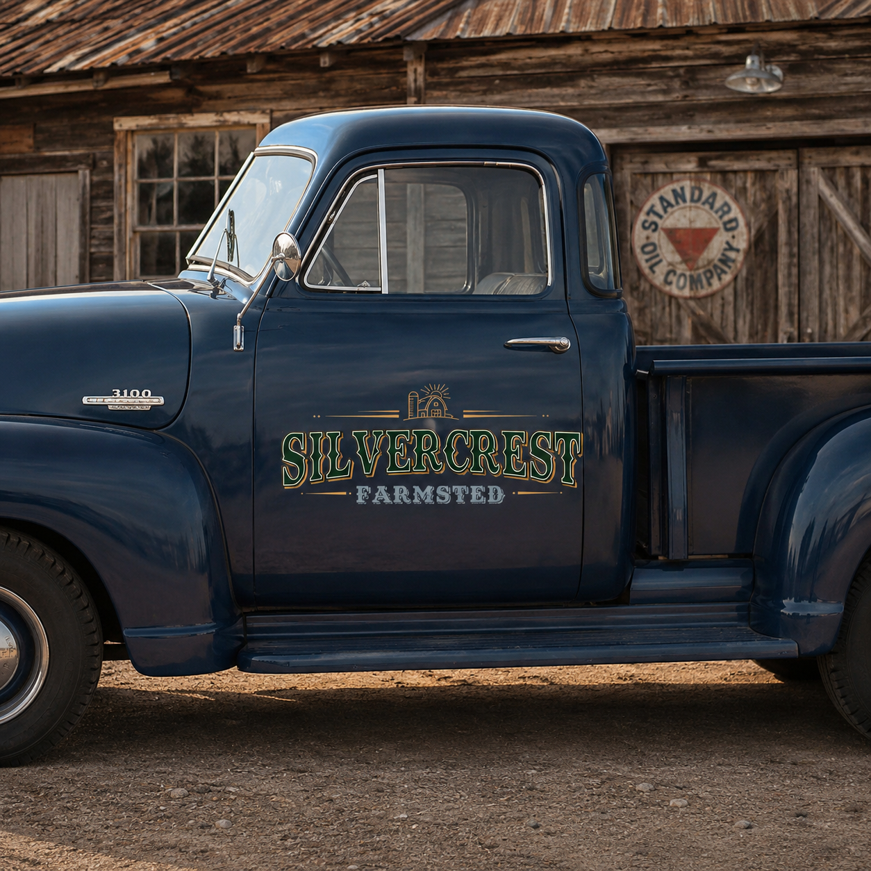 Personalized Barn and Sunburst Decal for Truck Door with Vintage Farm Design sticker 14312 - Image 4